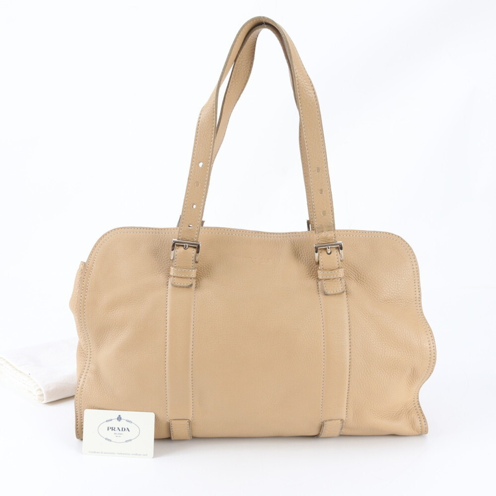 Prada BR1605 Leather Boston Handbag Tote Bag with Guarantee Card - Brand Name...